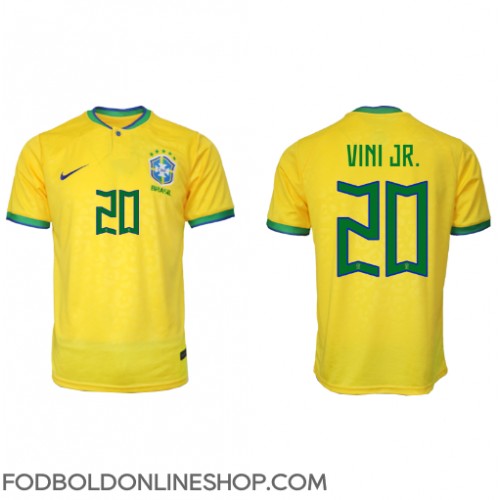 Brasilien Vinicius Junior #20 Hjemmebanetrøje VM 2022 Kortærmet